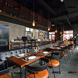 美式LOFT铁艺复古餐桌椅组合 工业风实木酒吧咖啡厅休闲桌椅套件