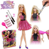 贝婷娜芭比娃娃公主梦幻美卷发套装儿童女孩玩具化妆梳妆可换发型