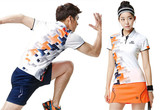 2016夏季新款韩国羽毛球服【套装】女运动服T恤翻领速干比赛球服