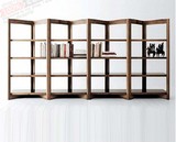 美式简约现代实木书架组合置物架多功能仿古做旧书柜创意架子特价