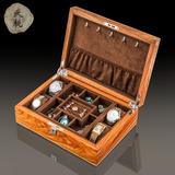 预售非洲花梨木首饰盒纯实木质手表盒翡翠珠宝收藏收纳盒双层带锁