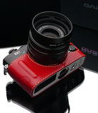 韩国 gariz 索尼RX1 RX1R 金属底座 真皮相机套 红色