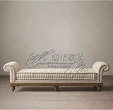 特价美式床尾凳 法式复古实木布艺长凳 卧室床边凳餐桌长凳换鞋凳