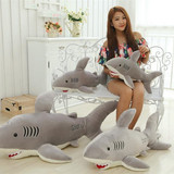 仿真创意大白鲨鲨鱼公仔鳄鱼毛绒玩具抱枕布偶娃娃礼物送女生包邮