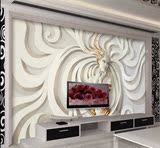 大型壁画欧式客厅电视沙发背景墙纸壁纸背胶3D浮雕立体雕塑美女