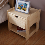 包邮特价实木床头柜儿童单抽床头柜松木床头柜储物柜环保木色柜子