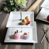 水果盘客厅现代多层 欧式创意下午茶点心架子 双层蛋糕托盘子家用