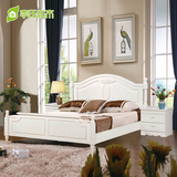 韩式全实木床白橡木双人床1.8米现代简约卧室家具1.5米橡木定制