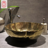 易古复古艺术洗手盆陶瓷台上盆艺术面盆个性创意洗手台盆简约圆形