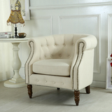 单人沙发 美式布艺沙发小户型 欧式简易客厅宜家真皮双人沙发椅子