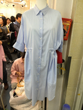 韩国东大门2016春季新款女装lab1 8067韩版修身中长款条纹衬衫