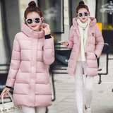 2016冬装新款韩版棉衣中长款大码修身羽绒棉服女式MM棉袄加厚外套