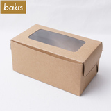烘焙包装 牛皮纸2格杯子蛋糕盒 送纸托 蛋挞纸杯包装盒 食品纸盒