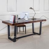 美式铁艺实木办公桌会议桌简约现代电脑桌写字台书桌工作台长桌子