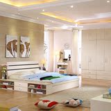 板式床 现代简约 宜家床1.8米1.5米特价双人储物收纳床气动高箱床