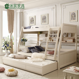 韩式实木上下床母子床儿童双层床子母床童床白色成人高低床组合床