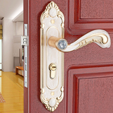 欧式琥珀白室内卧室门锁铝合金新款机械门锁木门五金锁具执手锁