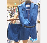2016韩国东大门代购夏季女装新款无袖西服腰带马甲短裤两件套装