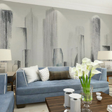 帝宜佳工厂定制壁画现代客厅背景墙抽象立体黑白建筑彩绘墙纸墙布