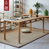 实木禅意茶桌老榆木餐桌免漆画案新中式简约办公桌明清古典茶桌