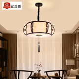 新中式吊灯中国风古典羊皮木艺仿古茶楼大堂大厅客厅餐厅吸顶吊灯