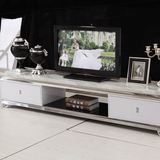大理石台面电视柜不锈钢现代简约地柜客厅时尚茶几电视柜组合