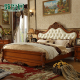 欧式床卧室组合三件套实木床双人床成套家具公主床美式真皮高箱床