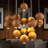 实木吊灯茶室日式北欧个性创意简约客厅餐厅三头单头木头装饰吊灯