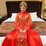 龙凤褂新娘修身中式结婚礼服秀禾服古装嫁衣敬酒服秀和服喜服婚纱