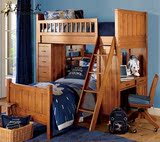 高低床儿童床美式实木子母床储物楼梯柜定制成人上下铺独立双人床