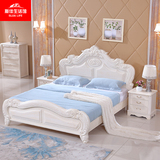 全实木欧式储物床1.5米田园法式双人婚床水曲柳1.8公主白色高箱床