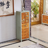 香樟木家具新中式彩绘斗柜全实木收纳柜新古典玄关柜复古储物柜