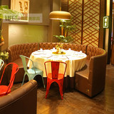 定做西餐厅茶餐厅皮艺U型沙发卡座火锅店半圆型餐厅沙发桌椅组合