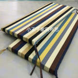 帆布条纹高密度海绵长方形坐垫餐椅垫学生椅垫长条椅垫沙发垫定做