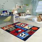 捷成儿童地毯 篮球足球橄榄球各种球类元素儿童房卧室客厅地毯