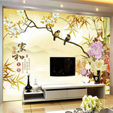 中式家和电视背景墙布客厅沙发牡丹花墙纸壁纸山水风景大型壁画