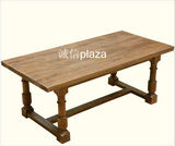 LOFT美式纯实木餐桌北欧宜家工作台日式家具简约饭桌个性原木书桌
