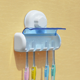 创意无痕壁式牙刷盒子浴室5口牙具座卫生间强力吸盘牙刷架壁挂式