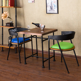 美式loft餐桌椅复古铁艺靠背休闲椅时尚创意咖啡厅酒吧水管餐桌椅