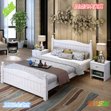 特价实木白色松木床简约现代成人单人床次卧双人床1.8 1.2 1.5米