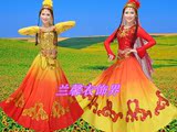 新疆现代舞蹈服装 少数民族舞台表演服女开场舞大摆裙维族舞蹈服