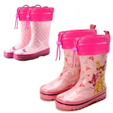 外贸秋冬儿童大童男童女童防滑防水 公主橡胶鞋保暖水鞋雨鞋雨靴
