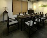 新中式茶桌实木明式禅意老榆木免漆家具茶室茶桌茶台茶桌椅组合