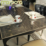 格子餐桌玻璃茶几透明台布水晶板磨砂塑料桌面方格子免洗布防桌布