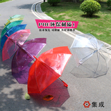 集成环保雨伞纯色透明长柄超轻成人女清新日本便携自动广告伞新款