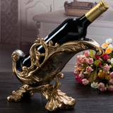 欧式新款红酒架家居客厅摆件奢华装饰品树脂创意工艺品酒柜摆设