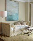欧式多功能双人小沙发床 高档布艺创意 实木现代客厅单个长沙发椅