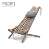 PAPAHUG专柜正品 法式田园实木椅子阳台休闲椅躺椅折叠椅沙滩椅