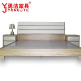 勇洁木质床简约现代卧室家具环保双人床1.5米1.8米板式套房低箱床
