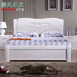 厂家直销中式实木床1.5米水曲柳床1.8米简约现代白色床双人床婚床